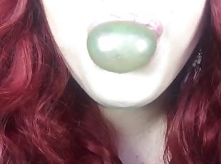 Asmr gum chewing blowing side