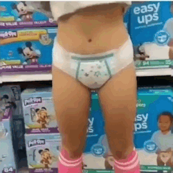 Desperate diaper girl small accident turns