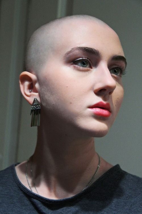 Bald sensuality sensual lesbian head shave