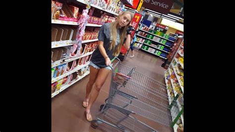 best of Shorts candid voyeur shopping walmart blonde