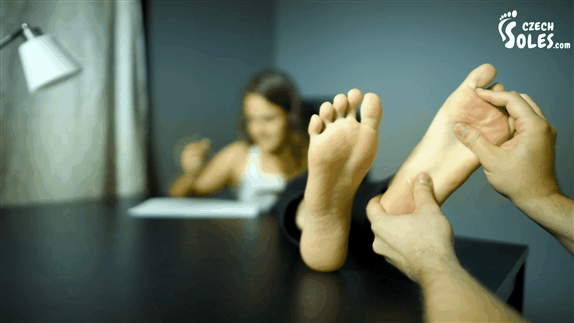 Chinese mistress foot slave worship handjob