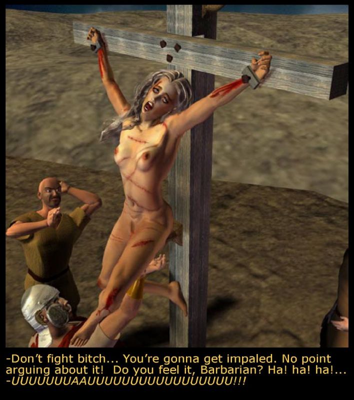 Pretty girl crucified tortured dungeon mistress