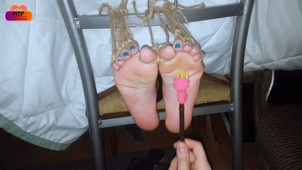 Extremely ticklish feet slave helpless teenager
