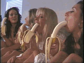 Funny banana blowjob with surprise lovely