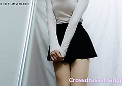 Goose reccomend korean dance chocolate cream miniskirt