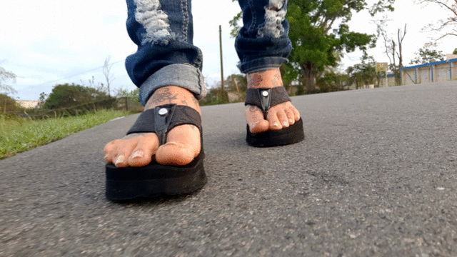 Wedge flip flops